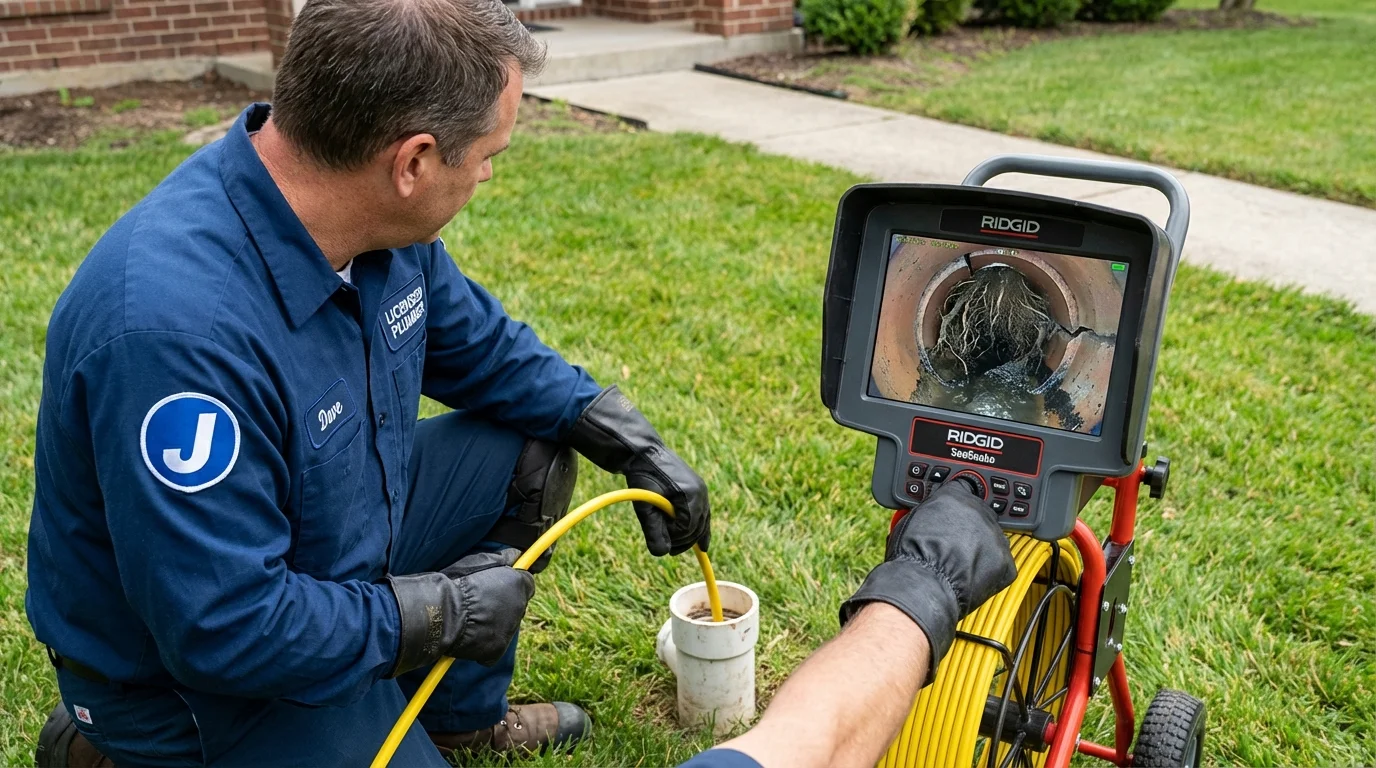 Sewer camera inspection being performed by Johns Plumbing LLC in Hazen